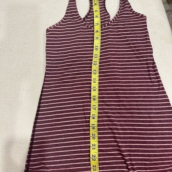 Lululemon Racerback tank pink stripes on red maroon - Picture 3 of 6